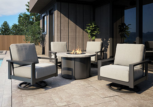 Outdoor Chairs and Fire Table